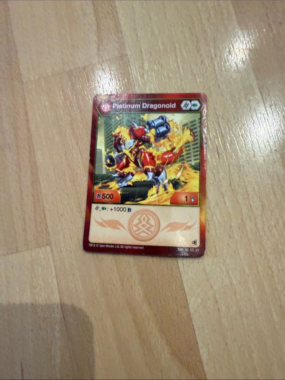 Power Ranger Platinum Dragonoid Trading Card - Red, Yellow, Gold
